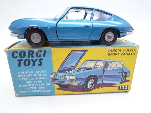 VINTAGE CORGI TOYS 332 LANCIA FULVIA SPORT ZAGATO IN ORIGINAL BOX 1967