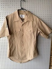 U.S MILITARY ISSUE NAVY Khaki DRESS SHIRT SHORT SLEEVE 15 1/2 NECK Medium 1065 