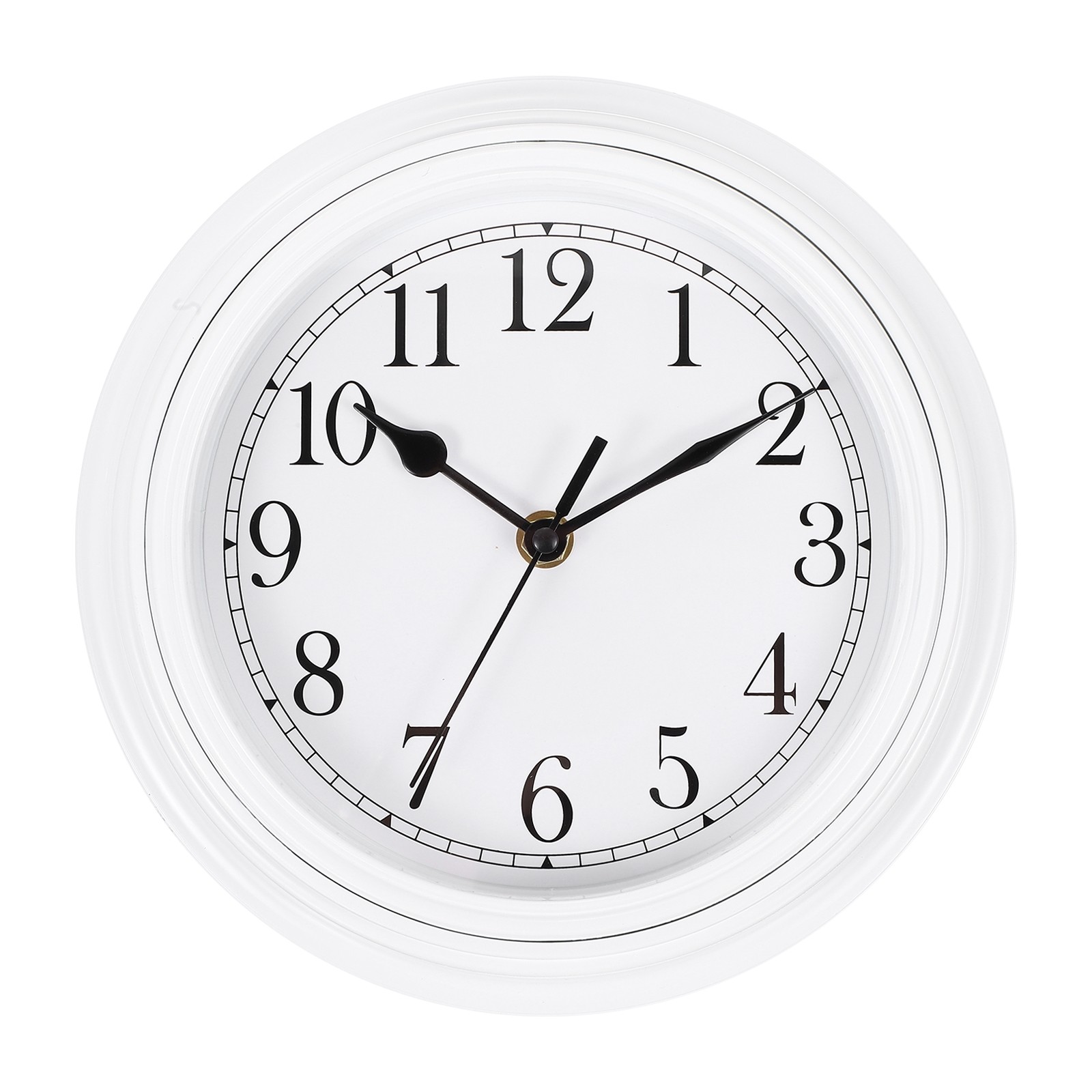 9" Arabic Numerals Vintage Wall Clock Plastic Finish Clock White