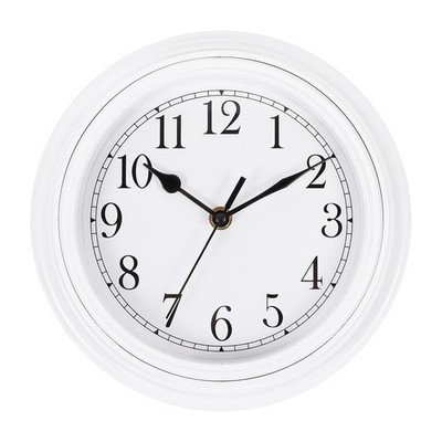 9'' Arabic Numerals Vintage Wall Clock Plastic Finish Clock White