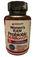 Wholesome Wellness Women's Raw Probiotic 100 Billion CFU 60 Caps 08/27