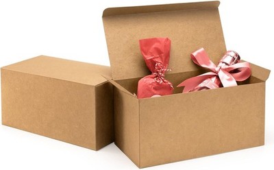 Valbox Gift Boxes 9X4.5X4.5 Inches 12 Pack Brown Recycled Paper Boxes Kraft Favo