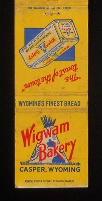 1940s INDIAN Wigwam Bakery Sliced White Bread Wyoming's Finest Bread Casper WY