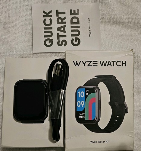Wyze Smart Watch 47, Waterproof Black Unisex 47mm 1.75” iOS Android IP68 Blue.