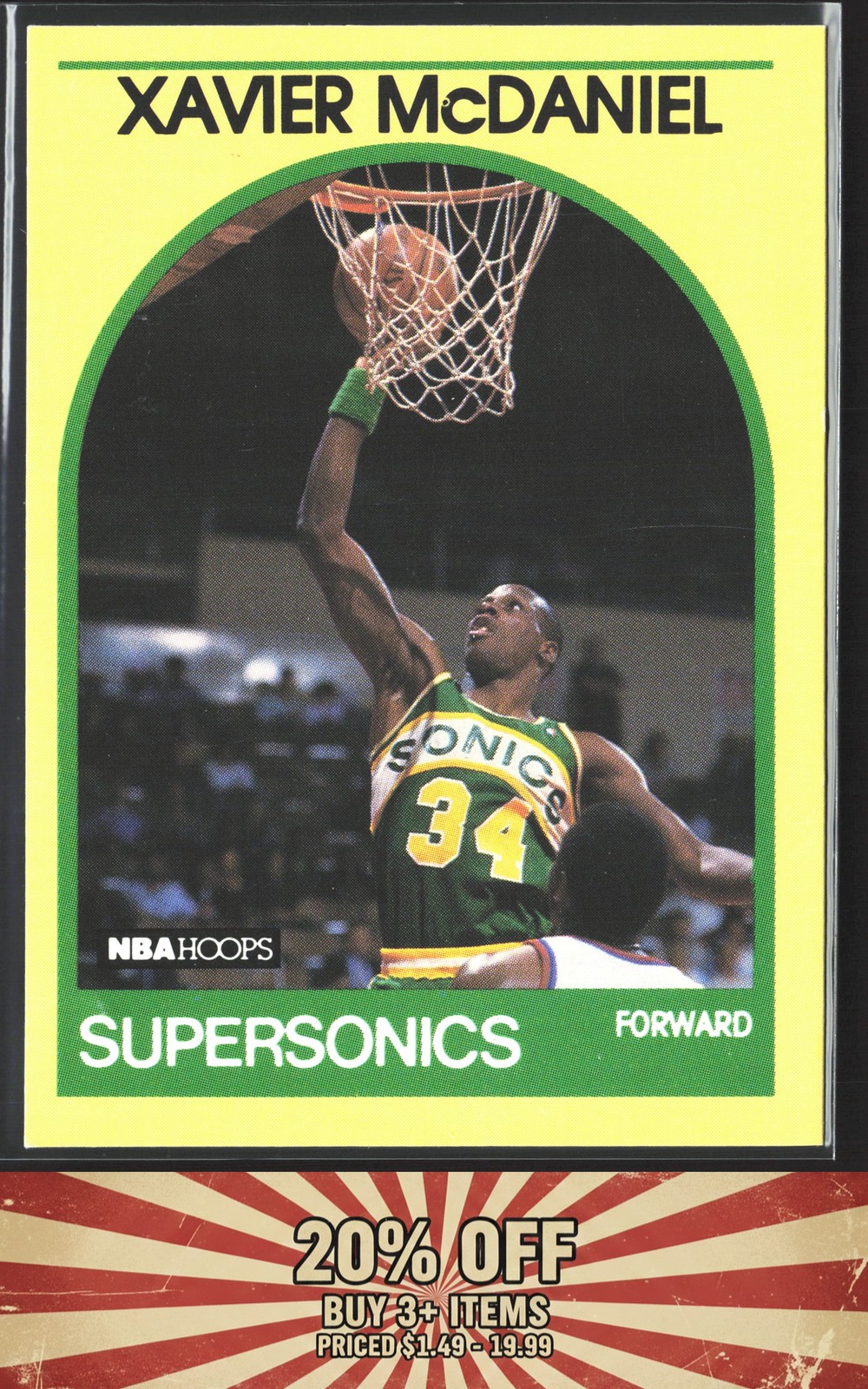 1989-90 Hoops Superstars #91 Xavier McDaniel Seattle SuperSonics