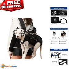Adjustable Backpack Carrier for Dogs 18-30 lbs - Comfortable Stylish, Black
