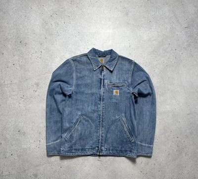 Carhartt Detroit Denim Full Zip Bomber Jacket Vintage Size M | eBay