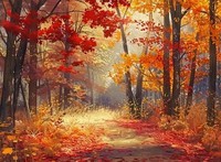 Malen Nach Zahlen: Farbenfroher Herbst Im Wald, 50 X 40 Cm Auf Einem Kreativen