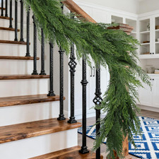 5ft Christmas Garland Realistic Extra Full Cedar Faux Cedar for Mantle Stairs Ho