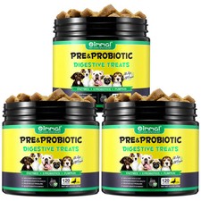 3 X Prebiotic Probiotic Natural Digestive Treats For Dogs 360 Chews EXP 08/26