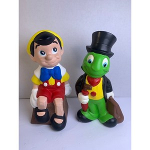 Vintage Walt Disney Pinocchio and Jiminy Cricket Ceramic Figurines Set Kidcore