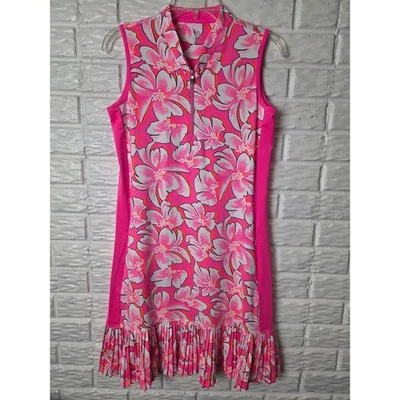 TAIL Damen klein rosa Blumen Golf Tennis Pickleball aktiv dehnbar Kleid - Bild 1 von 4