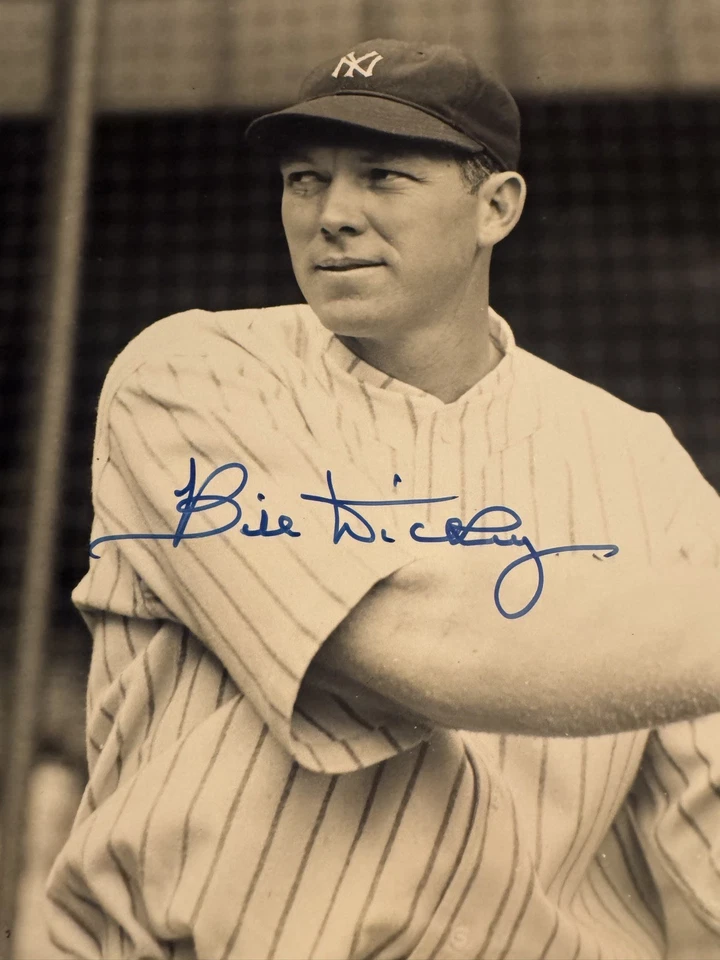 NY Yankees Hall Of Famer Bill Dickey Signed Baseball Photo Authentic (JSA) - Image 2 of 3