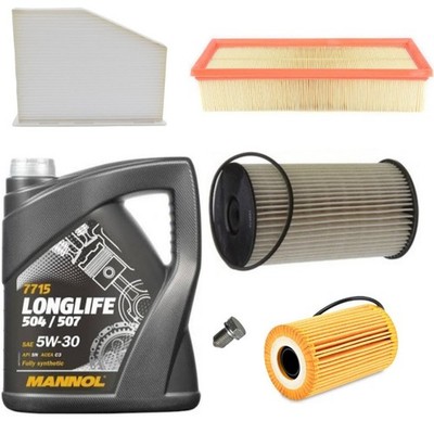 5L MANNOL 504/507 & FILTERS FULL SERVICE KIT FOR SEAT LEON 1.6 TDI 05-12