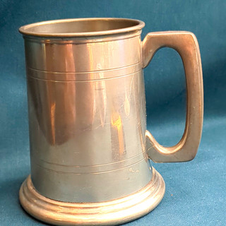 Pewter England Pewter Beer Tankard Mug with Handle Maker’s Mark on Base