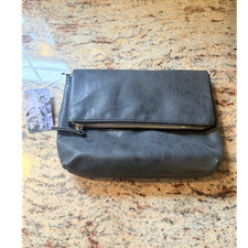 Black Foldover Crossbody Bag w/ Adjustable St...
