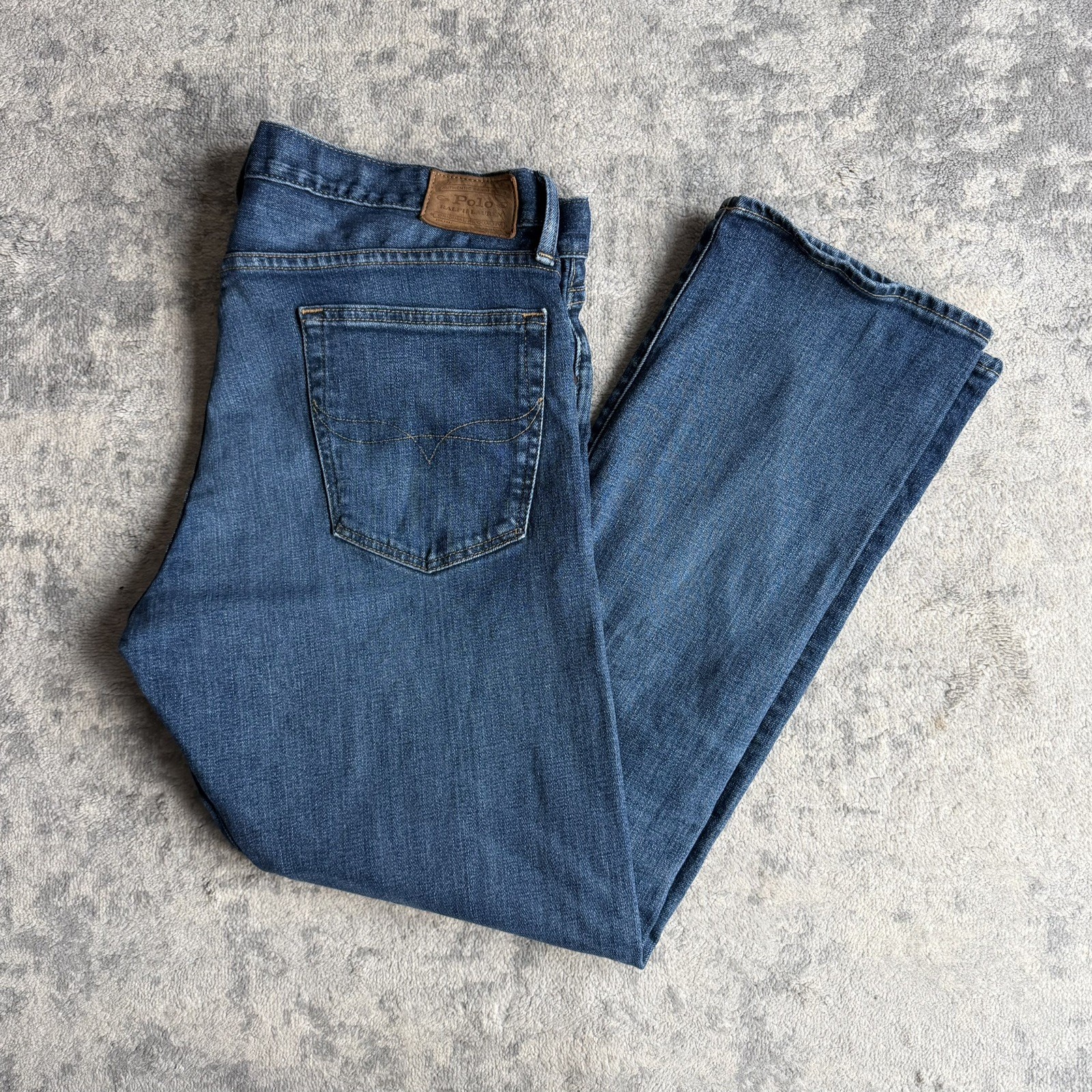 Polo Ralph Lauren Varick Slim Straight Jeans Men 36x32  Blue Denim