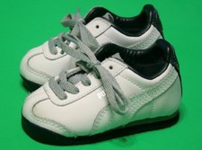 Puma Roma White Navy Charcoal Leather Athletic Shoes Sneakers 3 Infant