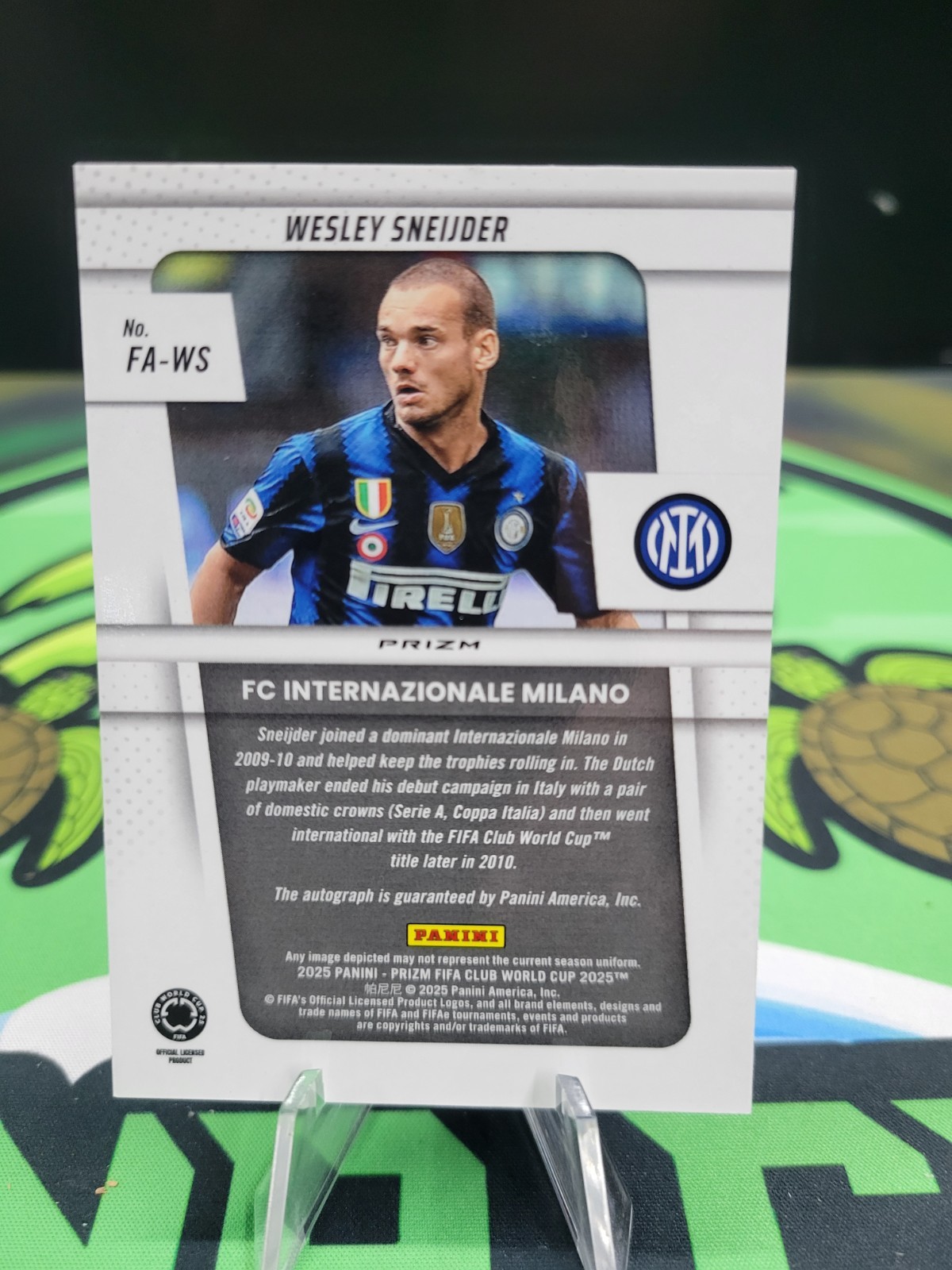 2025 Panini Prizm FIFA Club World Cup Wesley Sneijder Velocity Auto #FA-WS SSP view 2