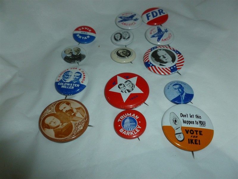  14 Political Pinbacks (Reproductions?)  Lot V-270