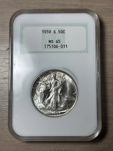 1939 S Walking Liberty Half Dollar NGC MS 65 Old Fatty Holder