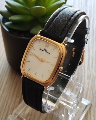💥 Montre Homme Yonger Bresson Vintage Watch 1984 Classique Cuir Quartz 