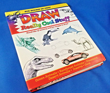 EUC DRAW REALLY COOL STUFF - SIX ART BOOKS IN ONE OCEAN/RAINFOREST/DINOS/CARS 