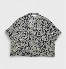 John Paul Richard Top Womens XL Floral Rayon Hawaiian Loop Collar Uniform USA