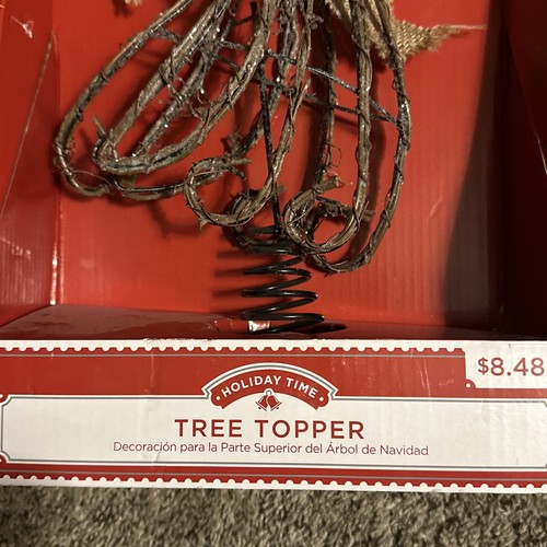 Holiday Time 12" Christmas Angel Rattan Tree Topper New in Package - Picture 2 of 5