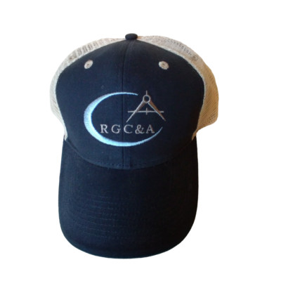 RGC&A Robert Campbell & Associates Meshback Trucker Cap Engineering Compass