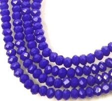 100 Glass Faceted Rondelle Beads - Opaque Cobalt Blue 3x2mm