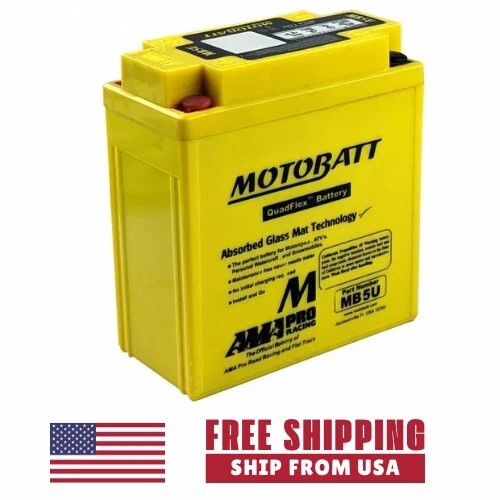 MB5U MOTOBATT Quadflex AGM Bike Battery 12V 7Ah - Picture 2 of 2
