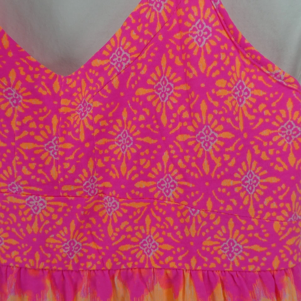 NUEVO CON ETIQUETAS Niñas ARIZONA JEAN Naranja Rosa Talla XL (16) Correa de Espagueti Halter Maxi Vestido  Foto 3 de 4