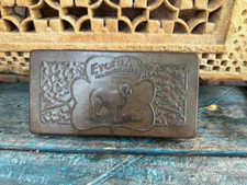 Old Collectible Etonia Handmade Irish Iron Tin Box Dog Design Made in Ireland