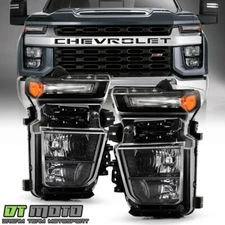 For 2020-2023 Chevy Silverado 2500HD 3500HD Halogen Type Headlights Headlamps