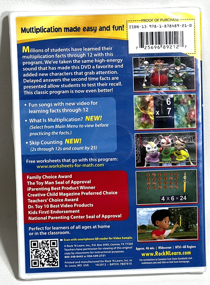 Rock N Learn: Multiplication Rap (DVD) Sealed | eBay