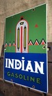 VINTAGE 1990 DATED INDIAN GASOLINE 18” PORCELAIN GAS OIL SERVICE SIGN — photo 3