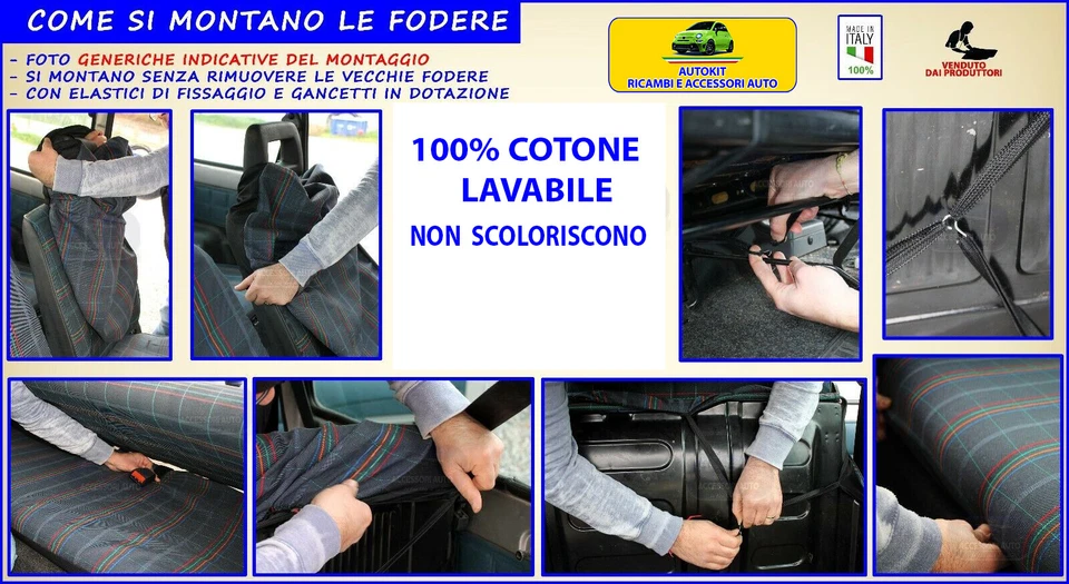 Fodere Coprisedili Specifiche COMPATIBILI per Panda 141 Foderine sedile auto - Immagine 3 di 4
