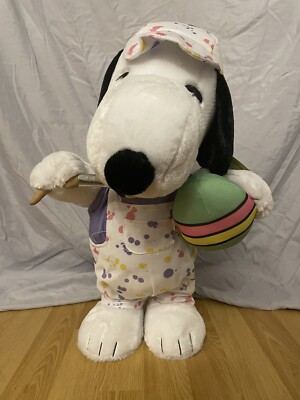 Peanuts SNOOPY Painter w/ Egg Plush Easter Door Greeter 21  Stuffed Animal