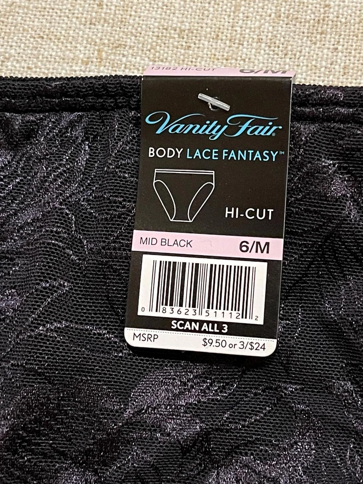 Calcinha Vanity Fair fantasia de renda floral 13182 frente náilon tamanho M 6 vintage - Imagem 2 de 4