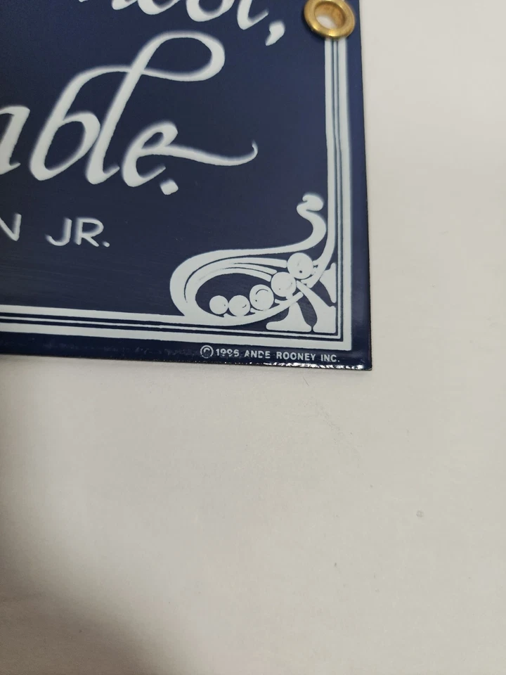 Puede que la oración no esté permitida en la escuela, pero es bienvenido aquí letrero de metal esmaltado USADO Foto 4 de 4