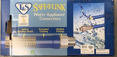T&S  HW-2C-72 Safe-T-Link 72'' Male1/2'' Dia, Water Appl Conn Hose, Water Line