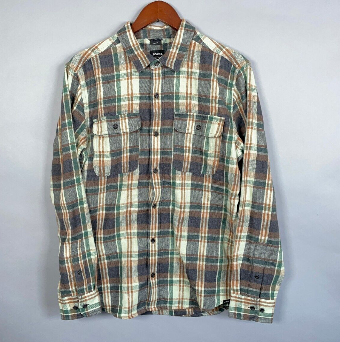PrAna Westbrook Men's Flannel Shirt - 100% Cotton, Standard Fit, Button-Up With Chest Pockets, Machine Washable