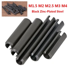 M1.5 M2 M2.5 M3 M4 Spring Pins Split Tension Elastic  Roll Pin Black Zinc Plated