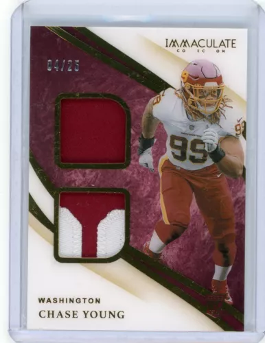 2020 Panini Immaculate Football Rookie Dual Patch #DJ21 Chase Young #04/25