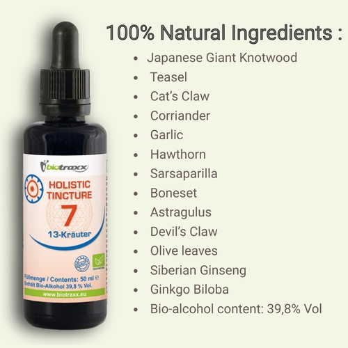 Biotraxx Borreliose Holistic Tincture - Lyme disease 13 Kräuter, 50 ml, Germany - Bild 4 von 13