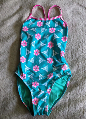 DOLFIN - UGLIES One Piece Swimsuit Womens Size 28 Green Pink White