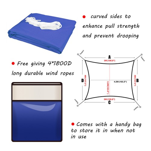 Waterproof Shade Sail Patio Awning Outdoor Garden Pool Sun Canopy Shelter Cover - Picture 355 of 606
