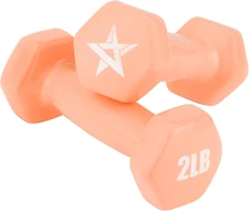 Vinyl Hexagon Dumbbell - Dumbbells Set of 2 Hand Weights for Home Gym & Strength