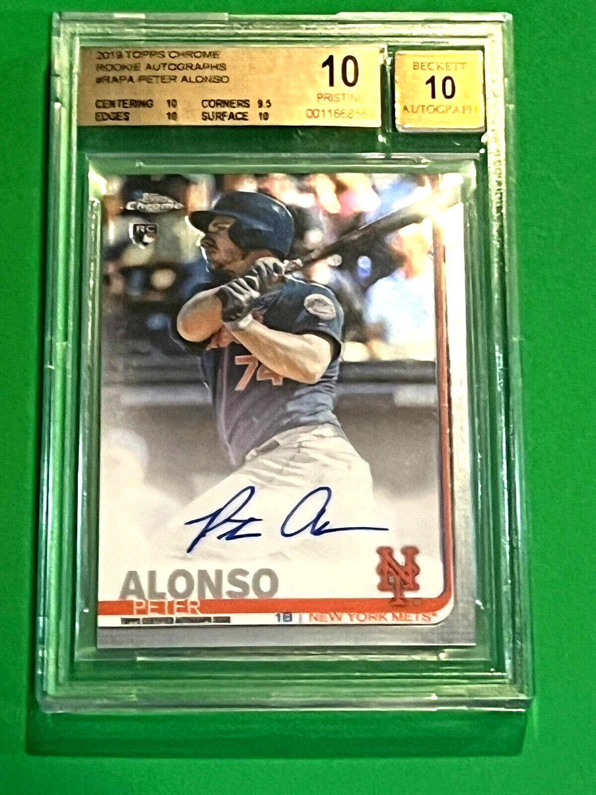 Pete Alonso 2019 Topps Chrome AUTO #RA-PA RC BGS 10/10 PRISTINE* METS 568